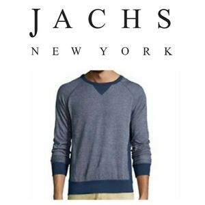 Jachs Crew Neck Pullover Sweatshirt‎ Blue Space Dye